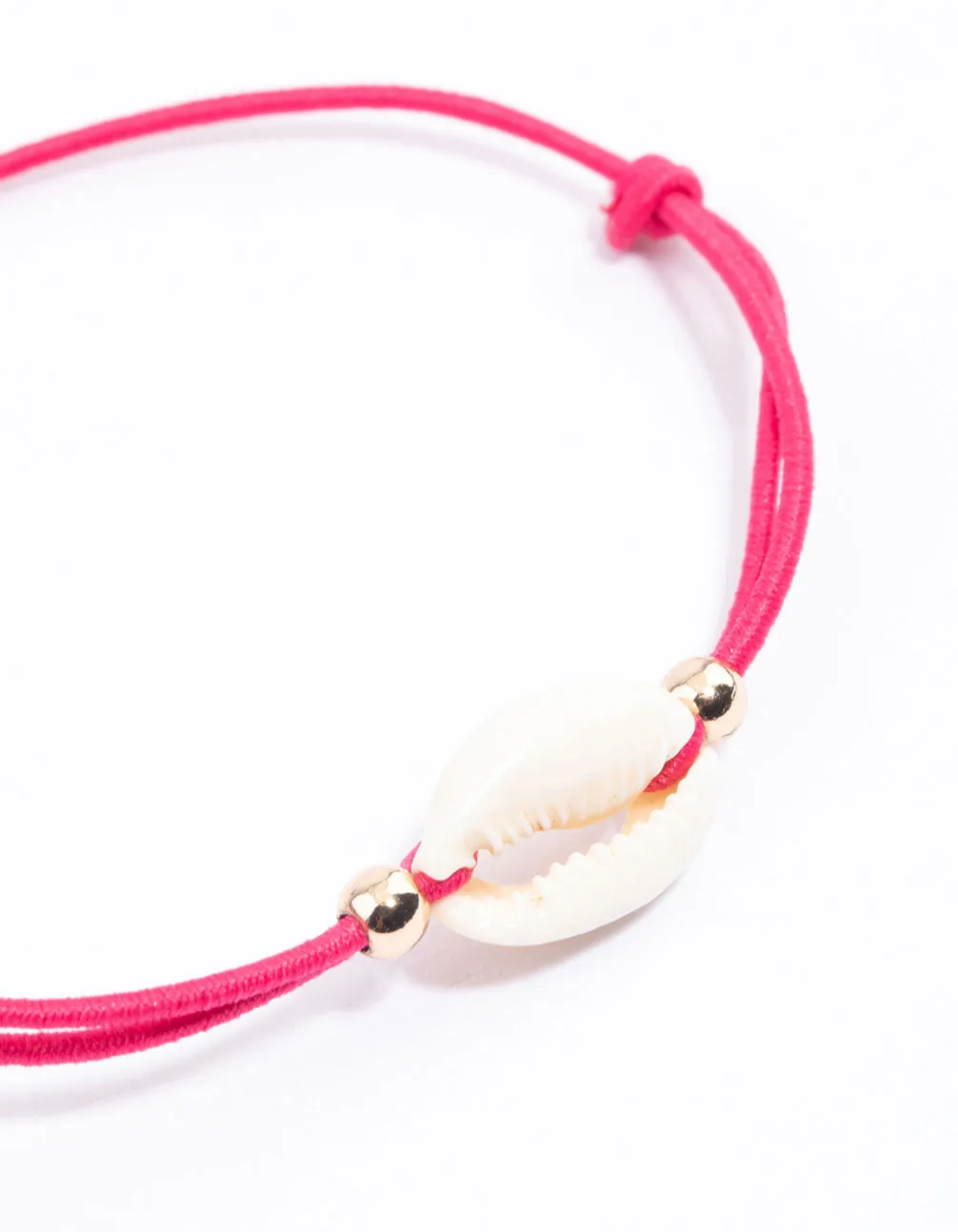 Fabric Cowrie Shell Pendant Bracelet