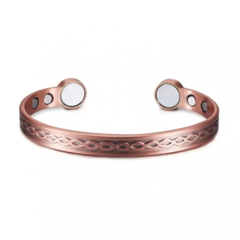 Fashion Magnetic Opening Adjustable Red Copper Retro Bracelet Cross Bracelet for Men