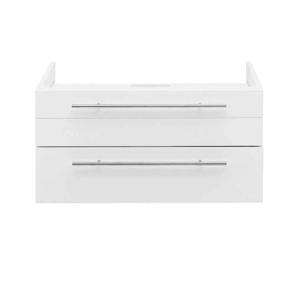 Fresca FCB6130WH-VSL Lucera 30" White Wall Hung Vessel Sink Modern Bathroom Cabinet