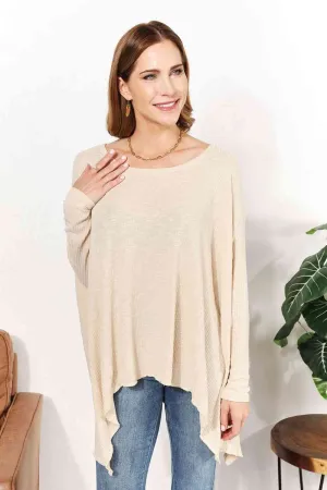 Full Size Oversized Super Soft Ribbed Top