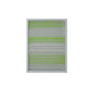 Fun White and Green Stripes Shadow Box Wall Art