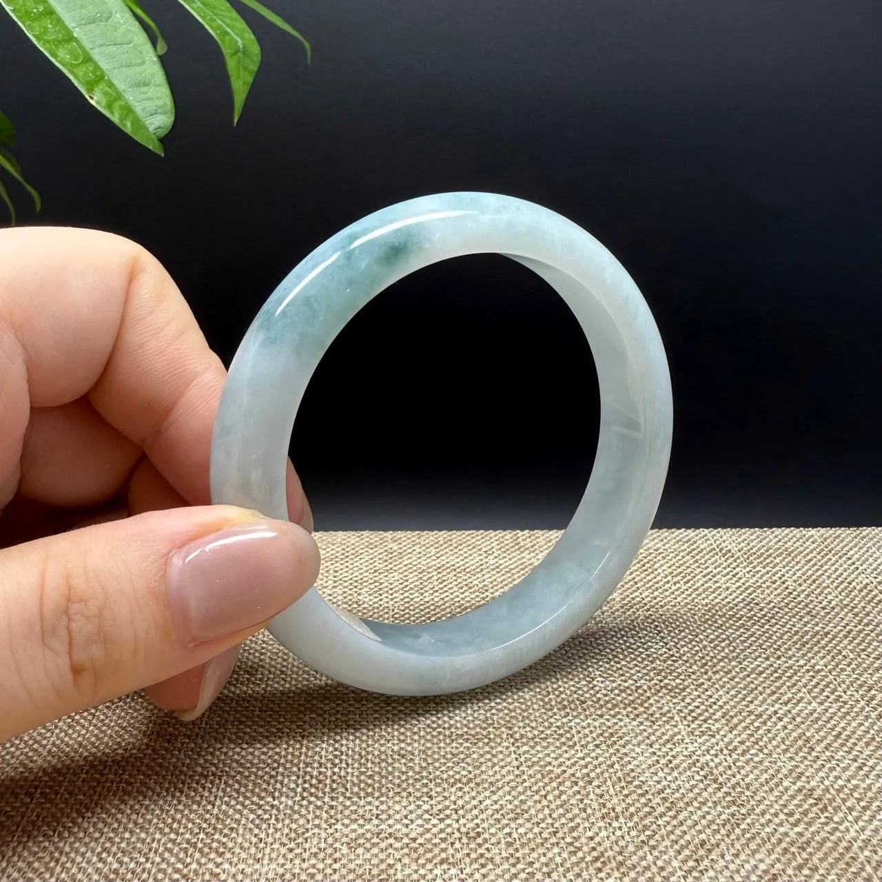 Genuine Burmese Blue Green Jade Jadeite Bangle Bracelet ( 54.8mm )