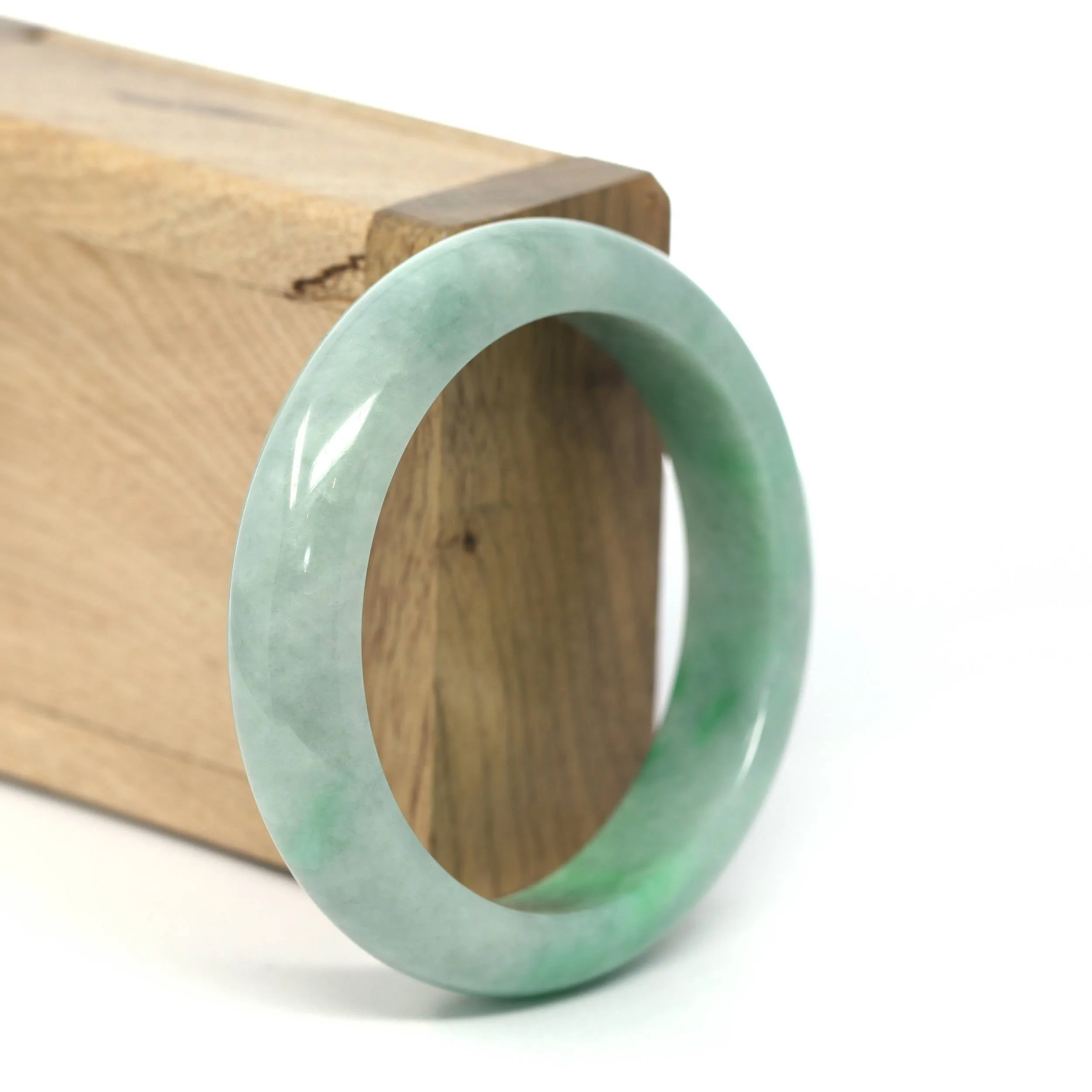 Genuine Burmese Forest Green Jadeite Jade Bangle Bracelet (54.8 mm) #247