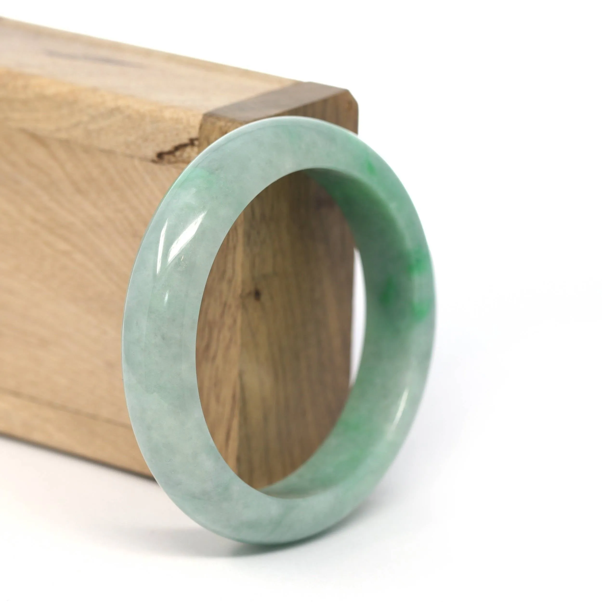 Genuine Burmese Forest Green Jadeite Jade Bangle Bracelet (54.8 mm) #247