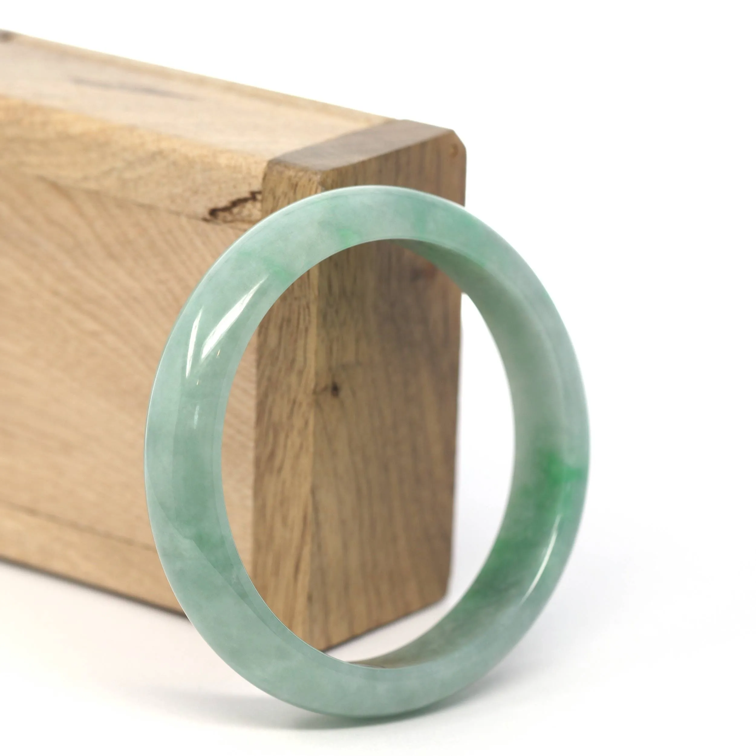 Genuine Burmese Forest Green Jadeite Jade Bangle Bracelet (55.93 mm) #234