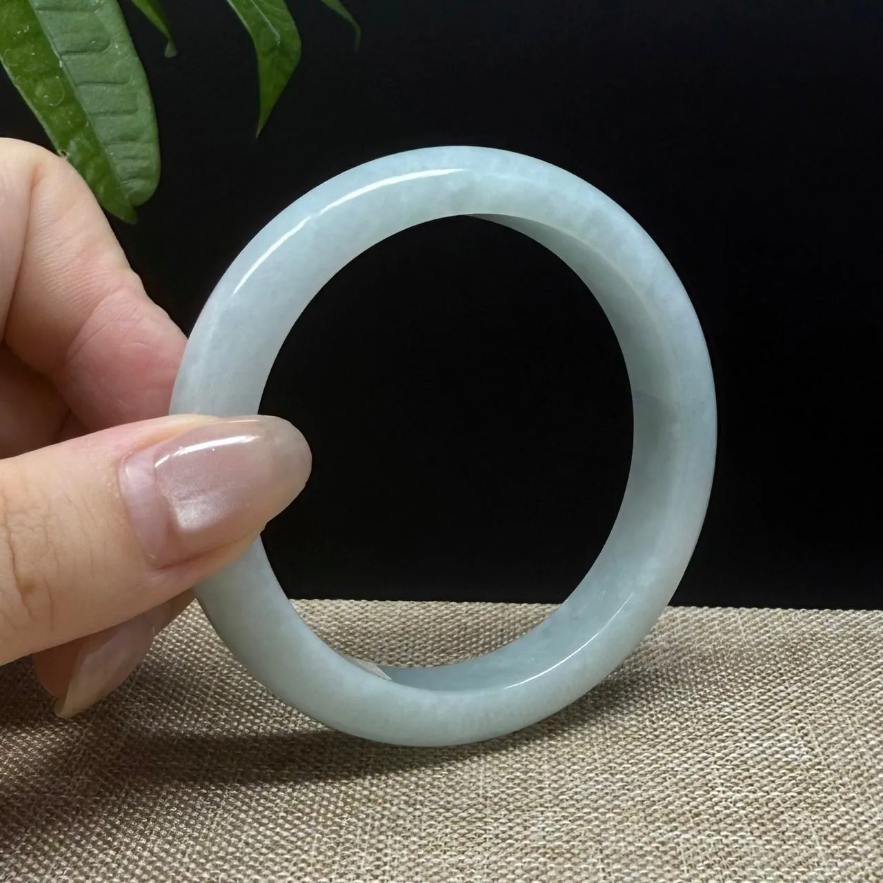 Genuine Burmese Green Jade Jadeite Bangle Bracelet ( 54.7mm )