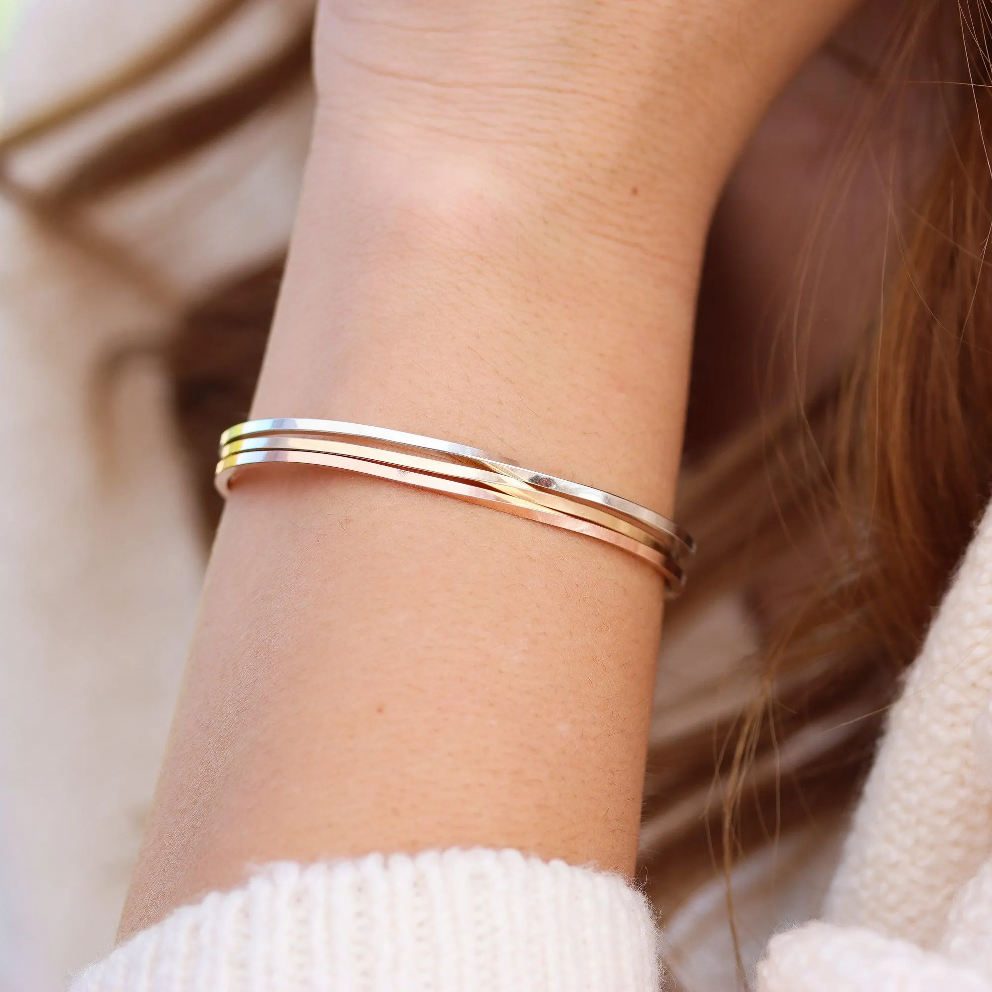 Gold Twist Cuff Bracelet