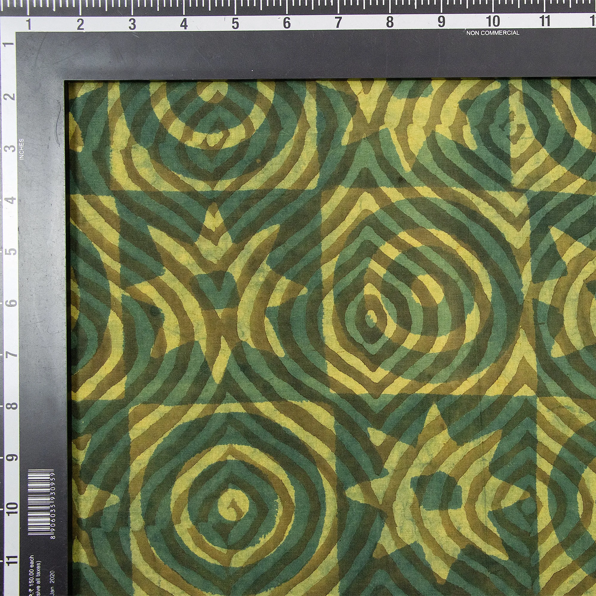 Green Dabu Print Pure Cotton Fabric