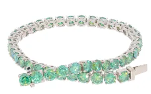 Green Moissanite Sterling Silver Bracelet with Accent