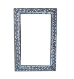 Grey Mother Of Pearl Inlay Leaf Mirror