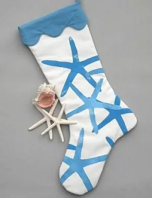 Hand-Painted Coastal/Nautical Christmas Stockings