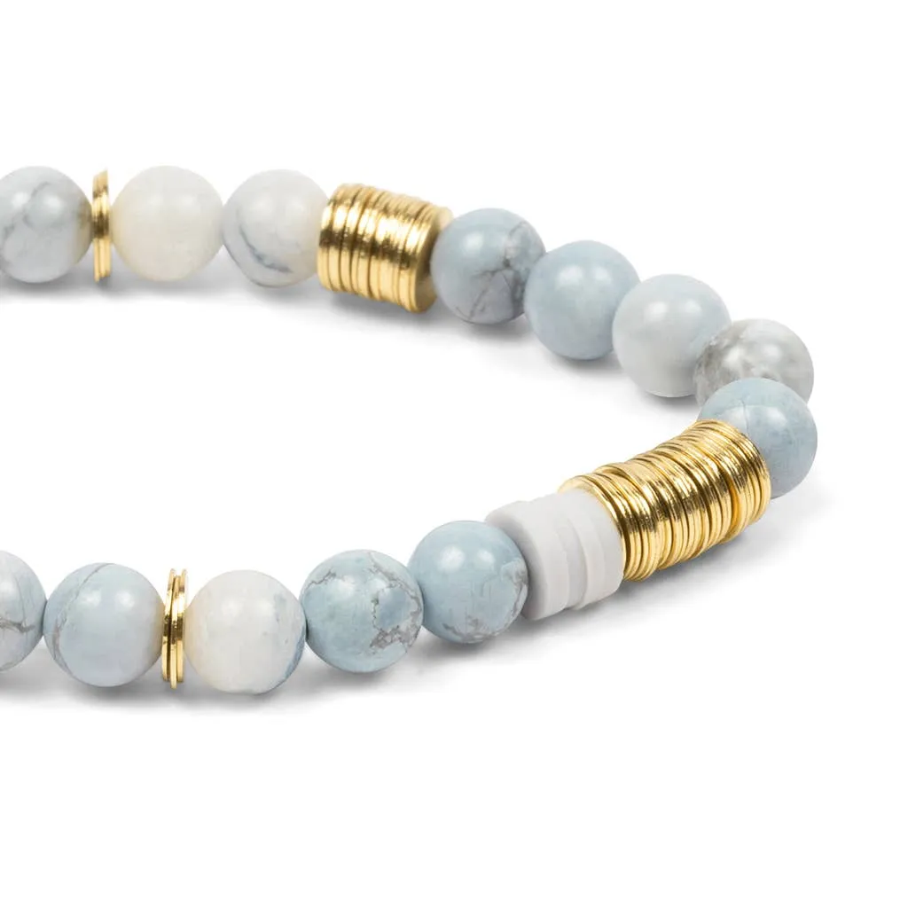 Intermix Stone Stacking Bracelet - Blue Howlite