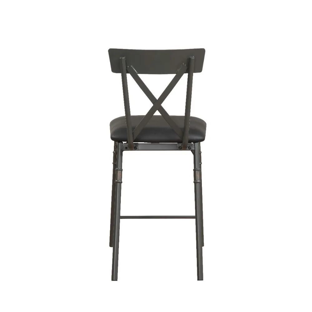 Itzel - Counter Height Chair (Set of 2) - Black PU & Sandy Gray