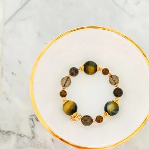 Jasper, Smoky Quartz & Tigereye Bracelet