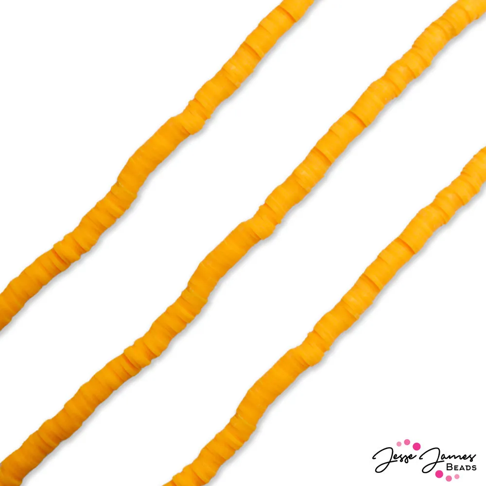 JJB Heishi Bead Strand in Orange Sherbet