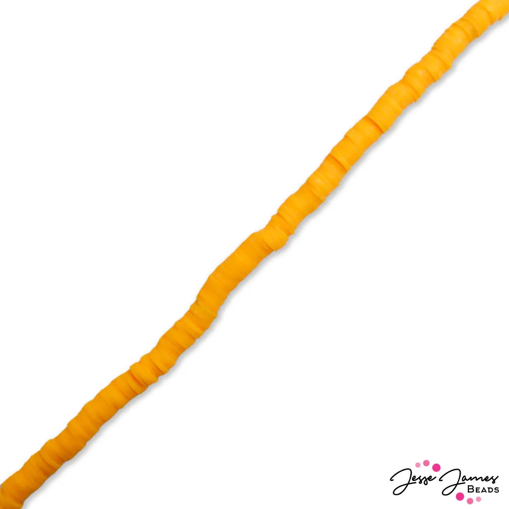 JJB Heishi Bead Strand in Orange Sherbet