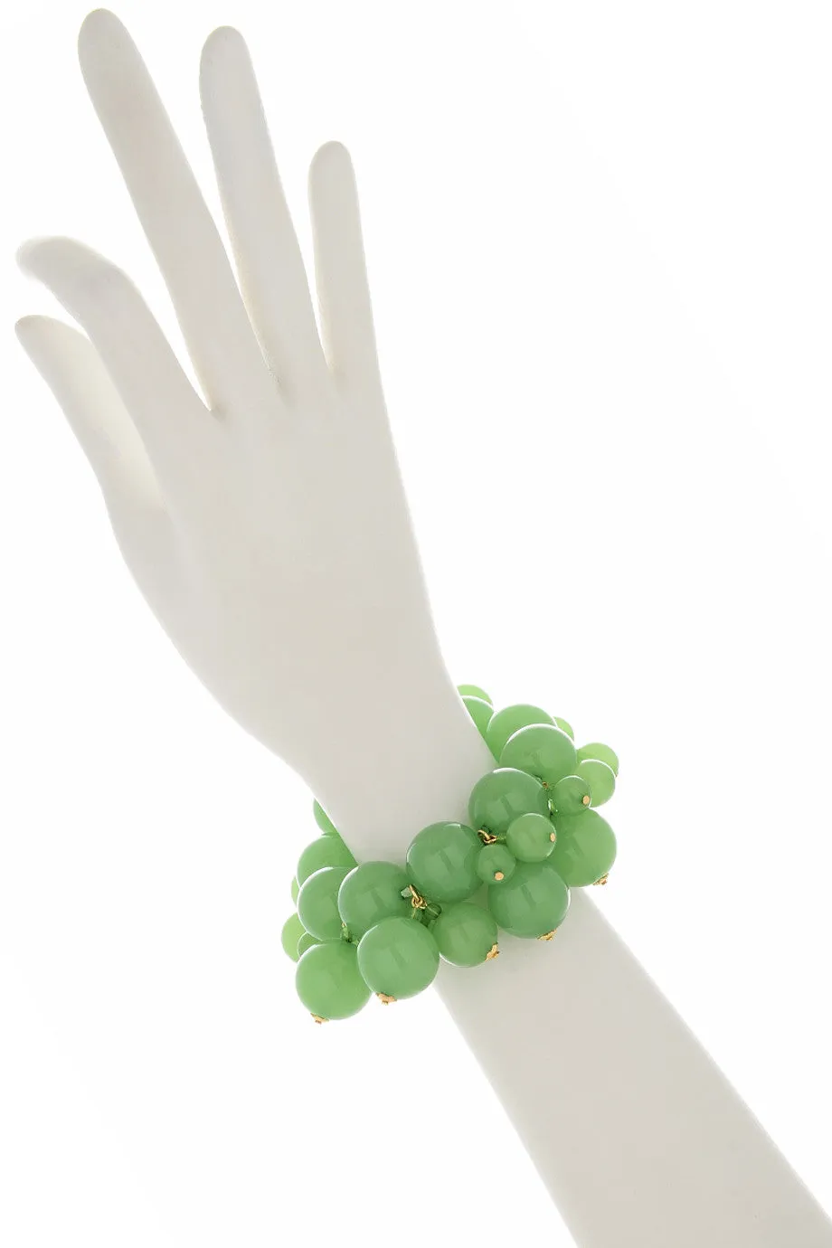 KENNETH JAY LANE HONEYGOLD Jade Pearls Bracelet