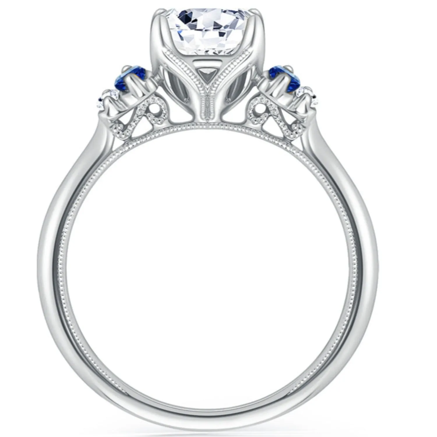 Kirk Kara "Stella" Five Stone Blue Sapphire Engagement Ring