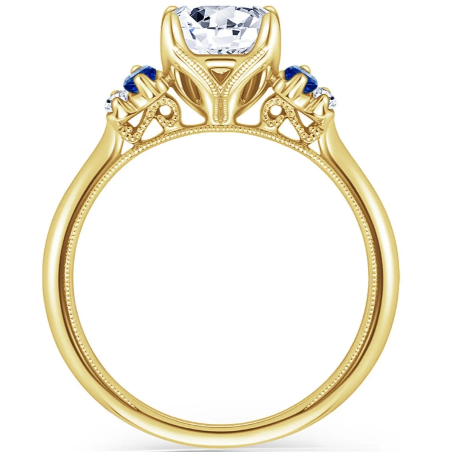 Kirk Kara "Stella" Five Stone Blue Sapphire Engagement Ring