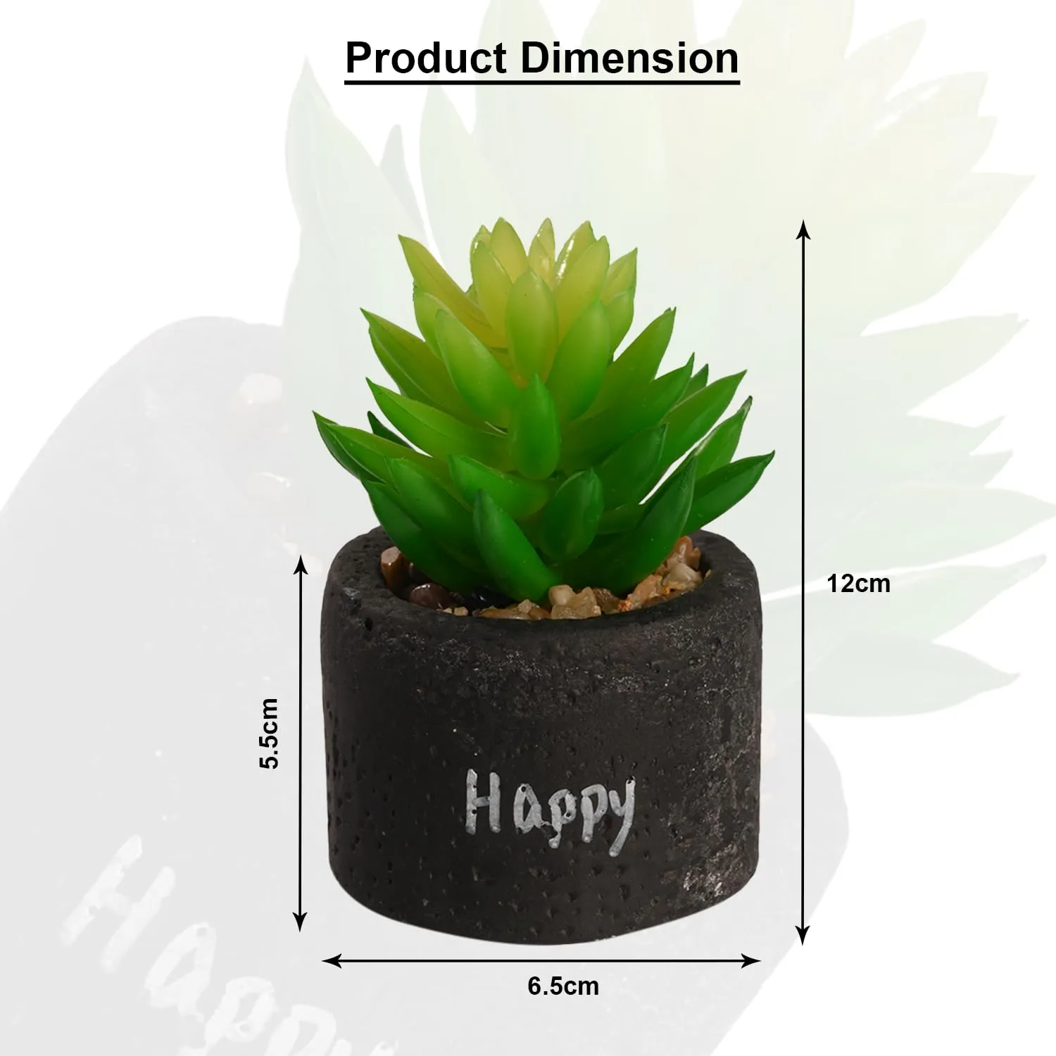 Kuber Industries Artificial Plant | Succulent Artificial Plant with Cement Pot | Artificial Plant for Home D?cor | Plant for Office-Desk-Shelf-Living Room| 20220443 | Green