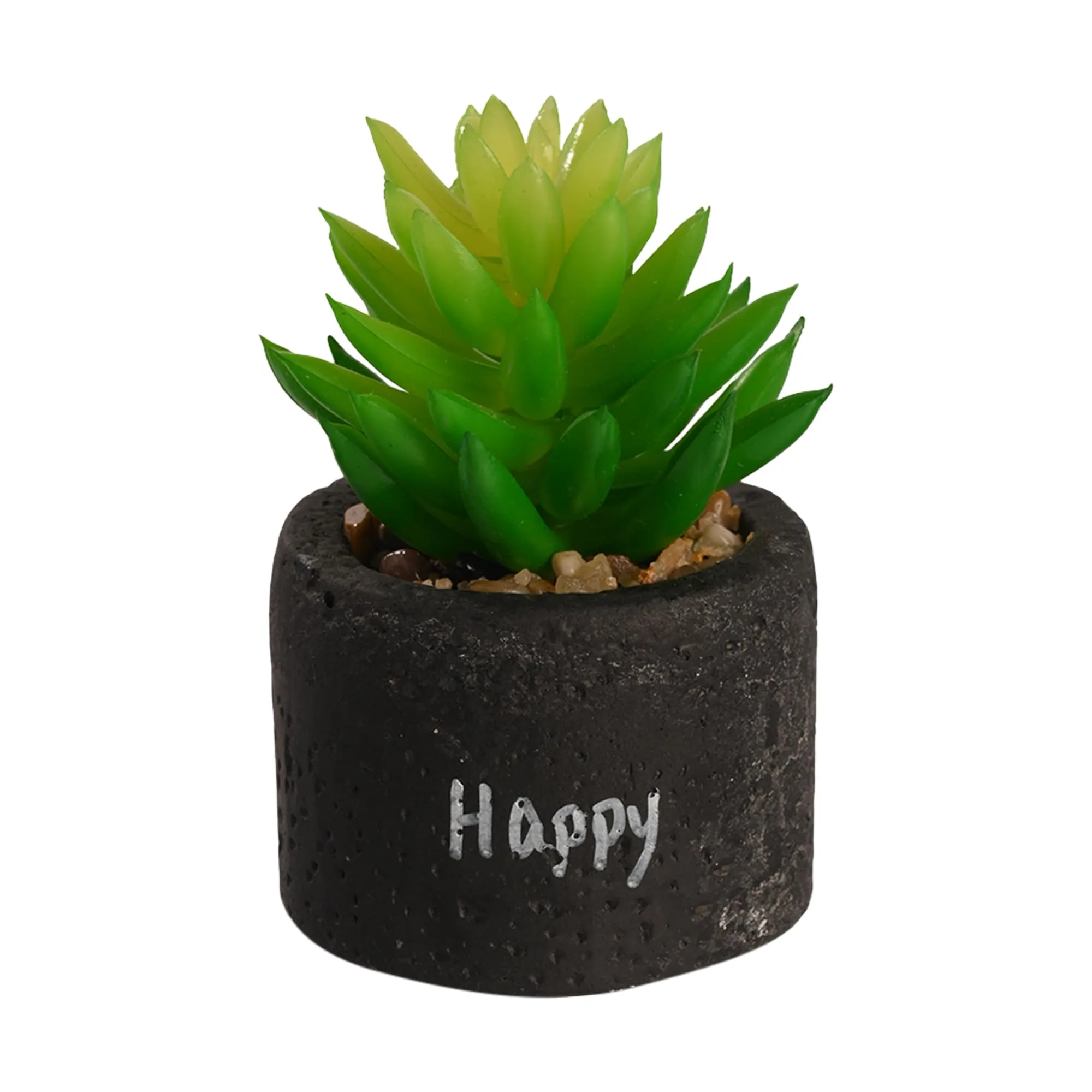 Kuber Industries Artificial Plant | Succulent Artificial Plant with Cement Pot | Artificial Plant for Home D?cor | Plant for Office-Desk-Shelf-Living Room| 20220443 | Green