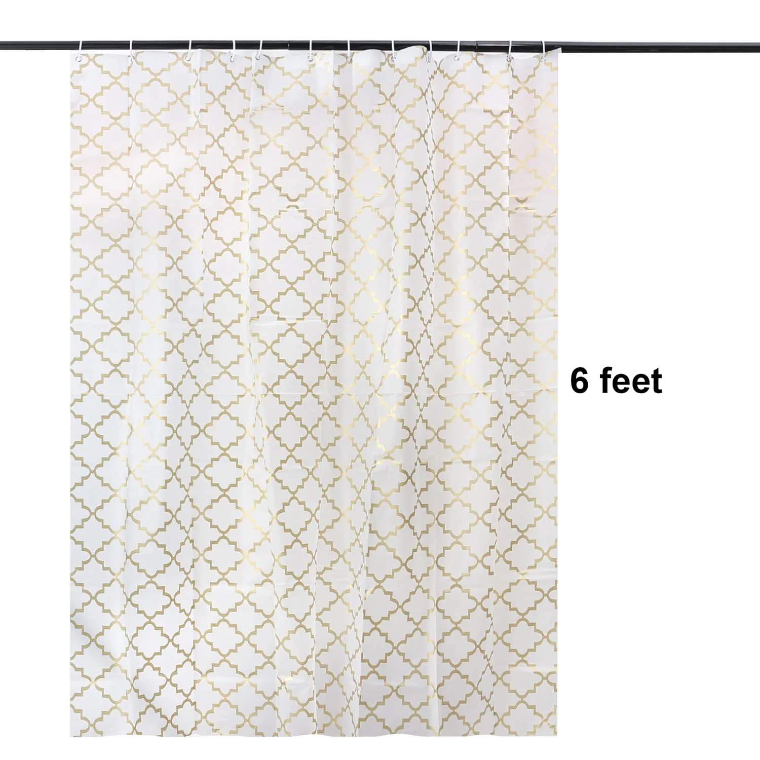 Kuber Industries Soft Texture Bath Curtain|Natural Drape Waterproof Shower Curtain 6 Feet|Gold