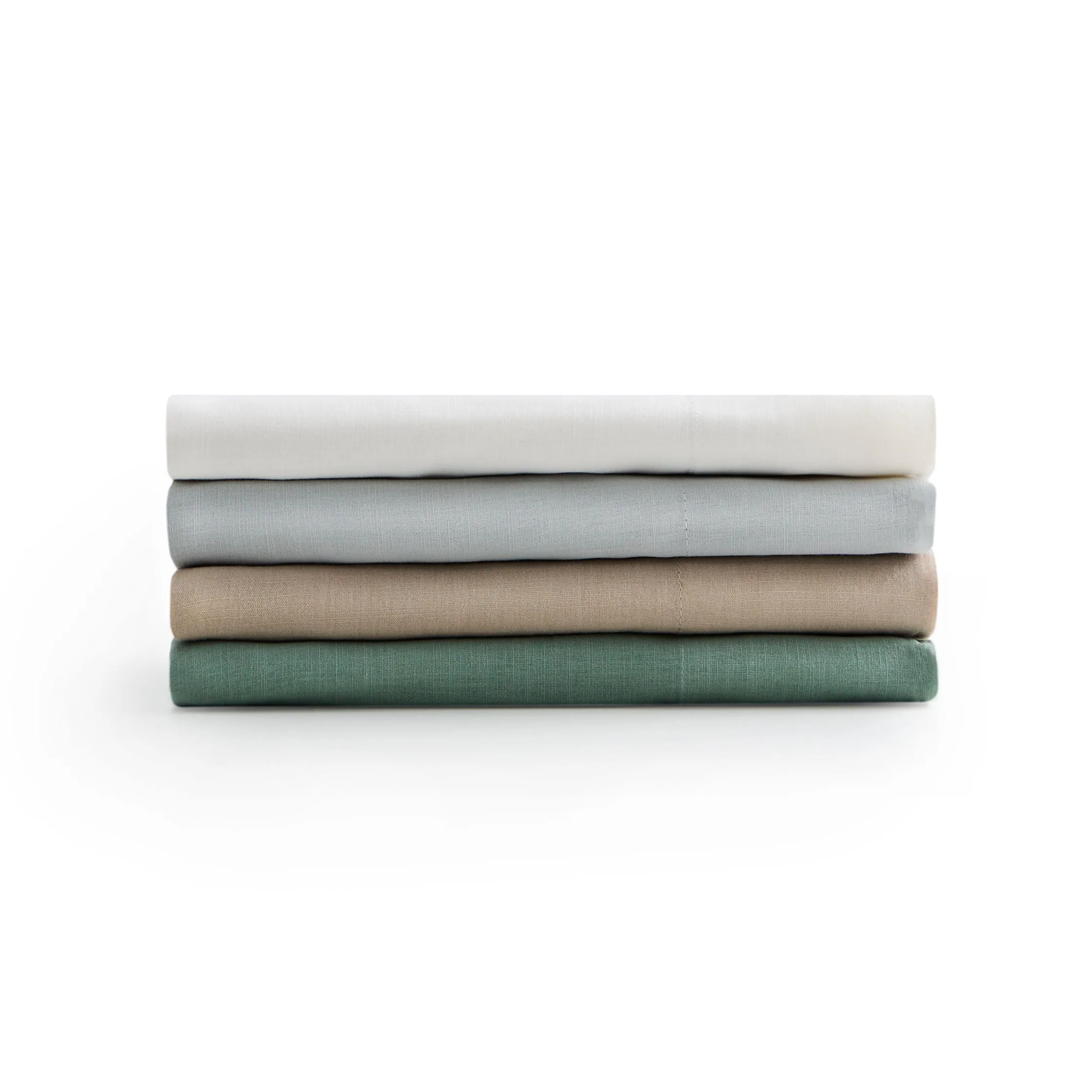 Linen-Weave Cotton Split Queen Sheet Set - Sand