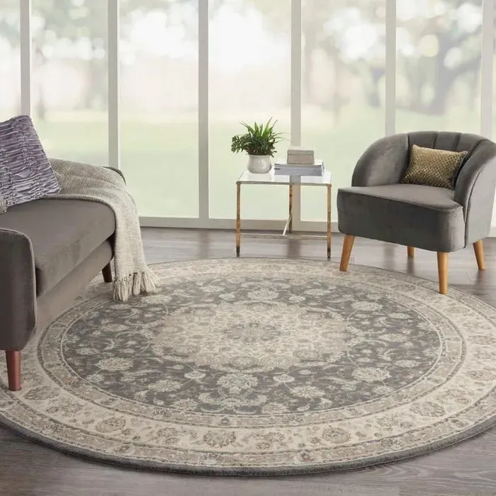 Living Treasures LI15 Grey/Ivory Rug