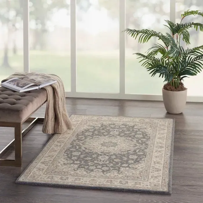 Living Treasures LI15 Grey/Ivory Rug