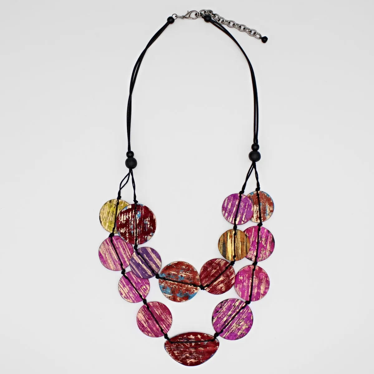 Magenta Quinn Dual Strand Shell Necklace