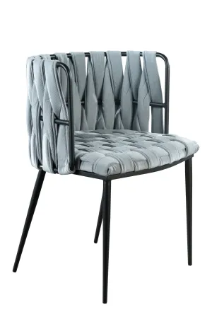 Milano Dining Chair in Gray Stripe