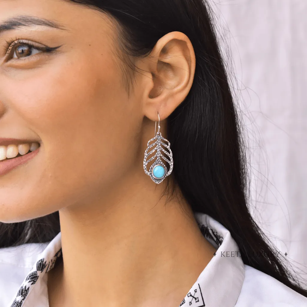 Mor Pankh - Turquoise Earrings