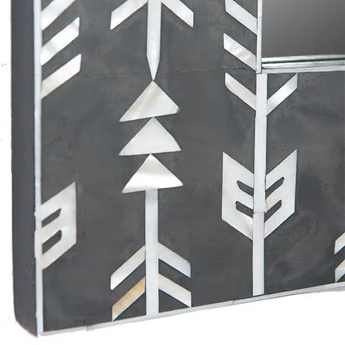 Mother Of Pearl Inlay Arrow Mirror Grey