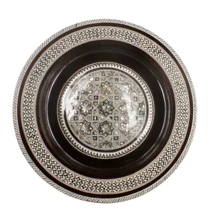 Mother of Pearl Plate Intricate Geometrics Egyptian Design