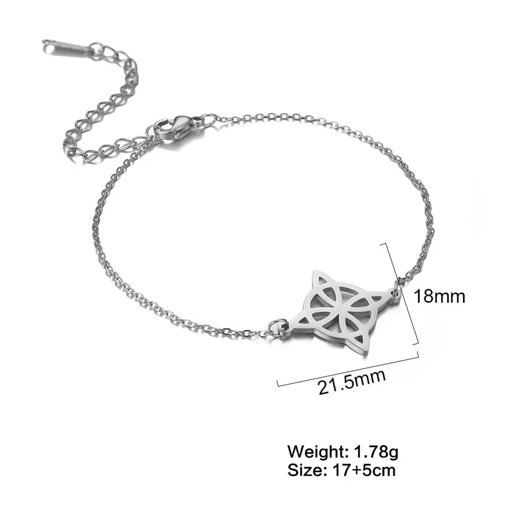 My Shape Witch Knot Bracelets for Women Celtic Knot Charm 2-Layer Chains Bracelet Wicca Amulet Stainless Steel Jewelry Wholesale