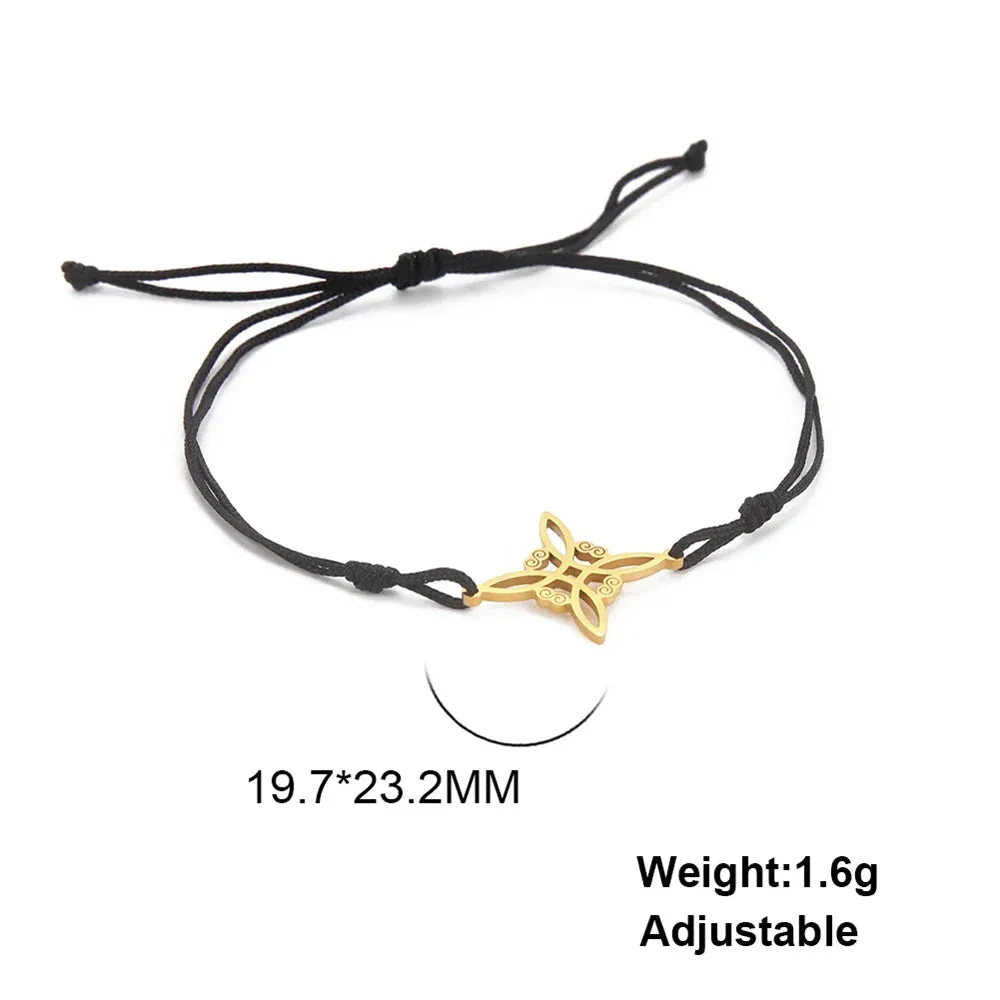 My Shape Witch Knot Bracelets for Women Celtic Knot Charm 2-Layer Chains Bracelet Wicca Amulet Stainless Steel Jewelry Wholesale