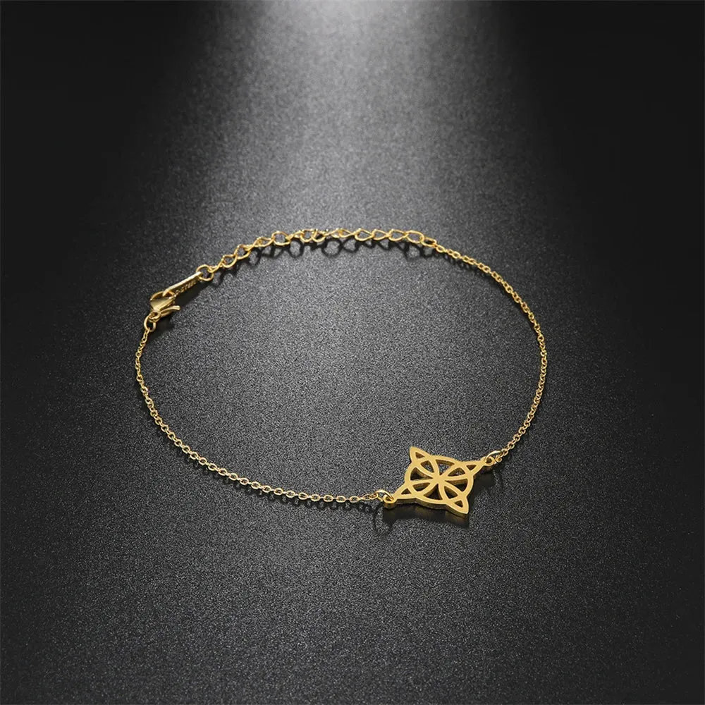 My Shape Witch Knot Bracelets for Women Celtic Knot Charm 2-Layer Chains Bracelet Wicca Amulet Stainless Steel Jewelry Wholesale