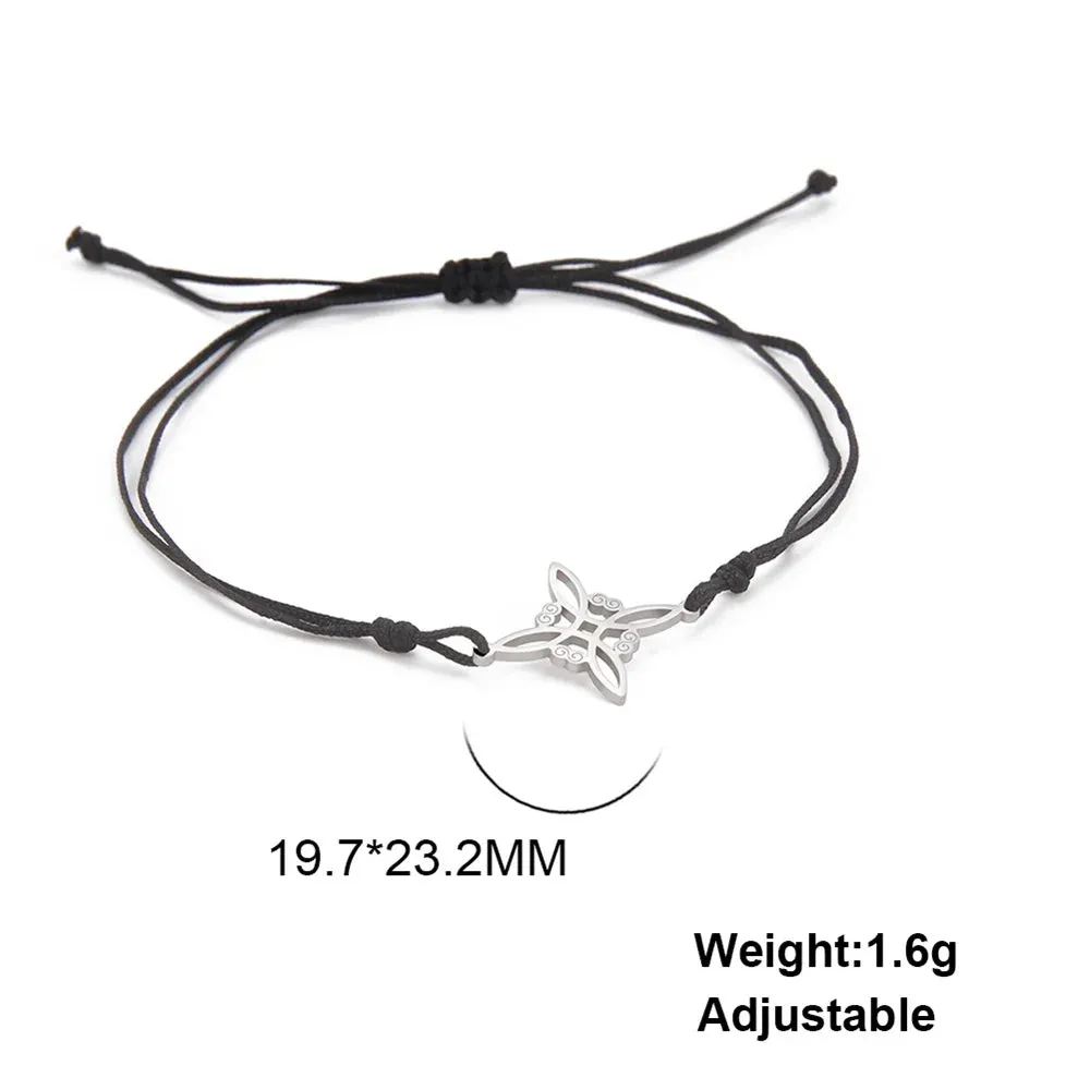 My Shape Witch Knot Bracelets for Women Celtic Knot Charm 2-Layer Chains Bracelet Wicca Amulet Stainless Steel Jewelry Wholesale