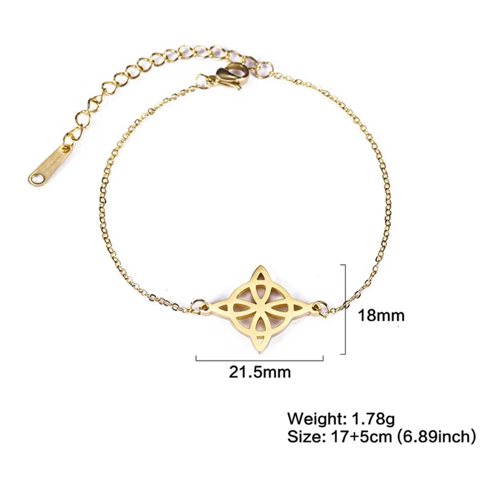 My Shape Witch Knot Bracelets for Women Celtic Knot Charm 2-Layer Chains Bracelet Wicca Amulet Stainless Steel Jewelry Wholesale