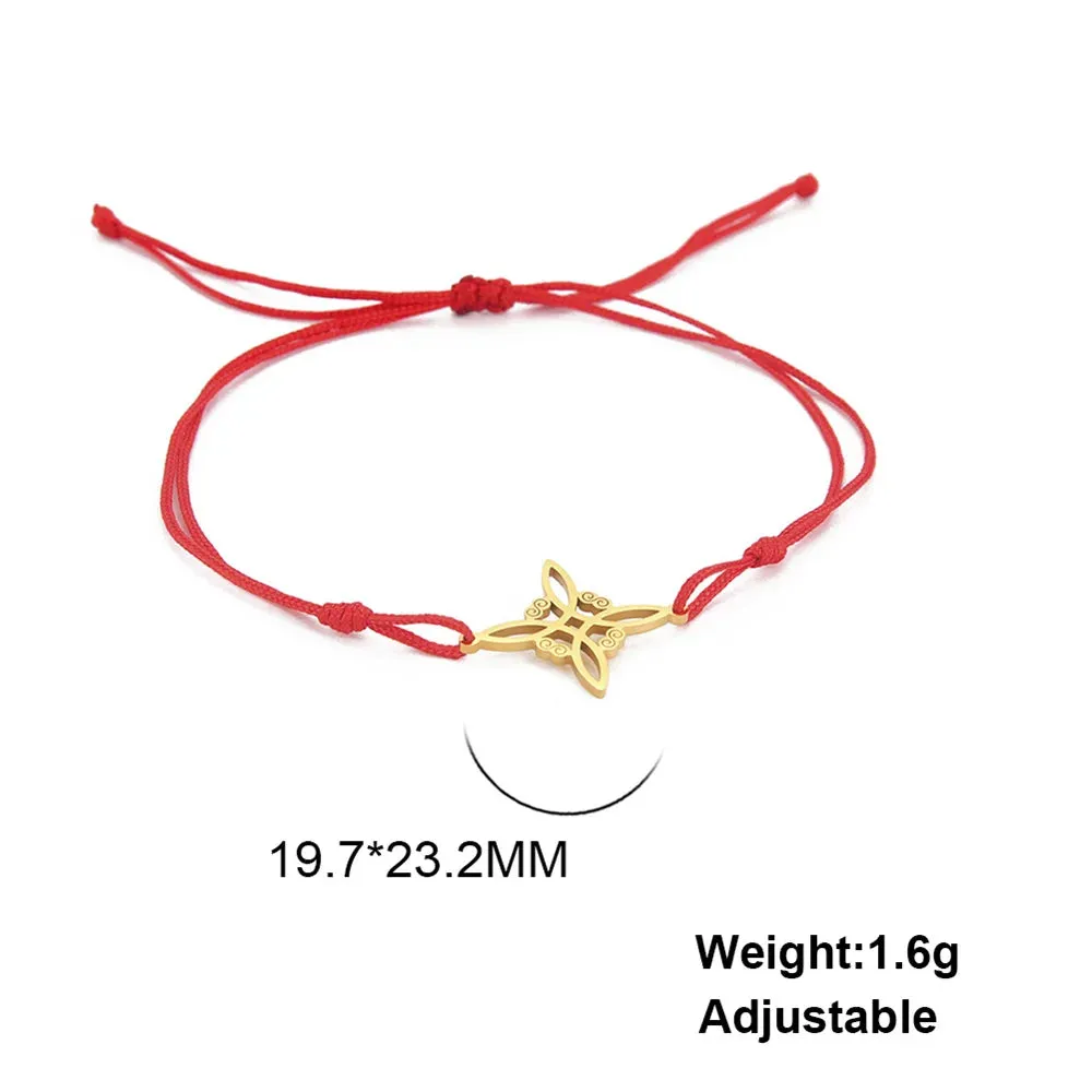 My Shape Witch Knot Bracelets for Women Celtic Knot Charm 2-Layer Chains Bracelet Wicca Amulet Stainless Steel Jewelry Wholesale