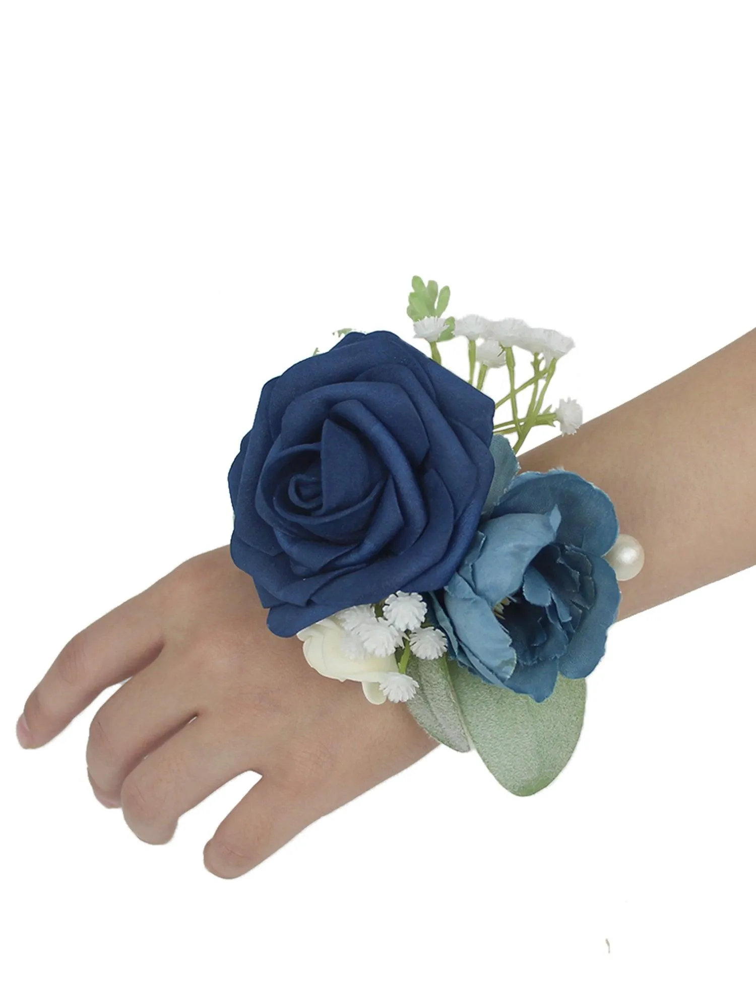 Navy Blue Wrist Corsage