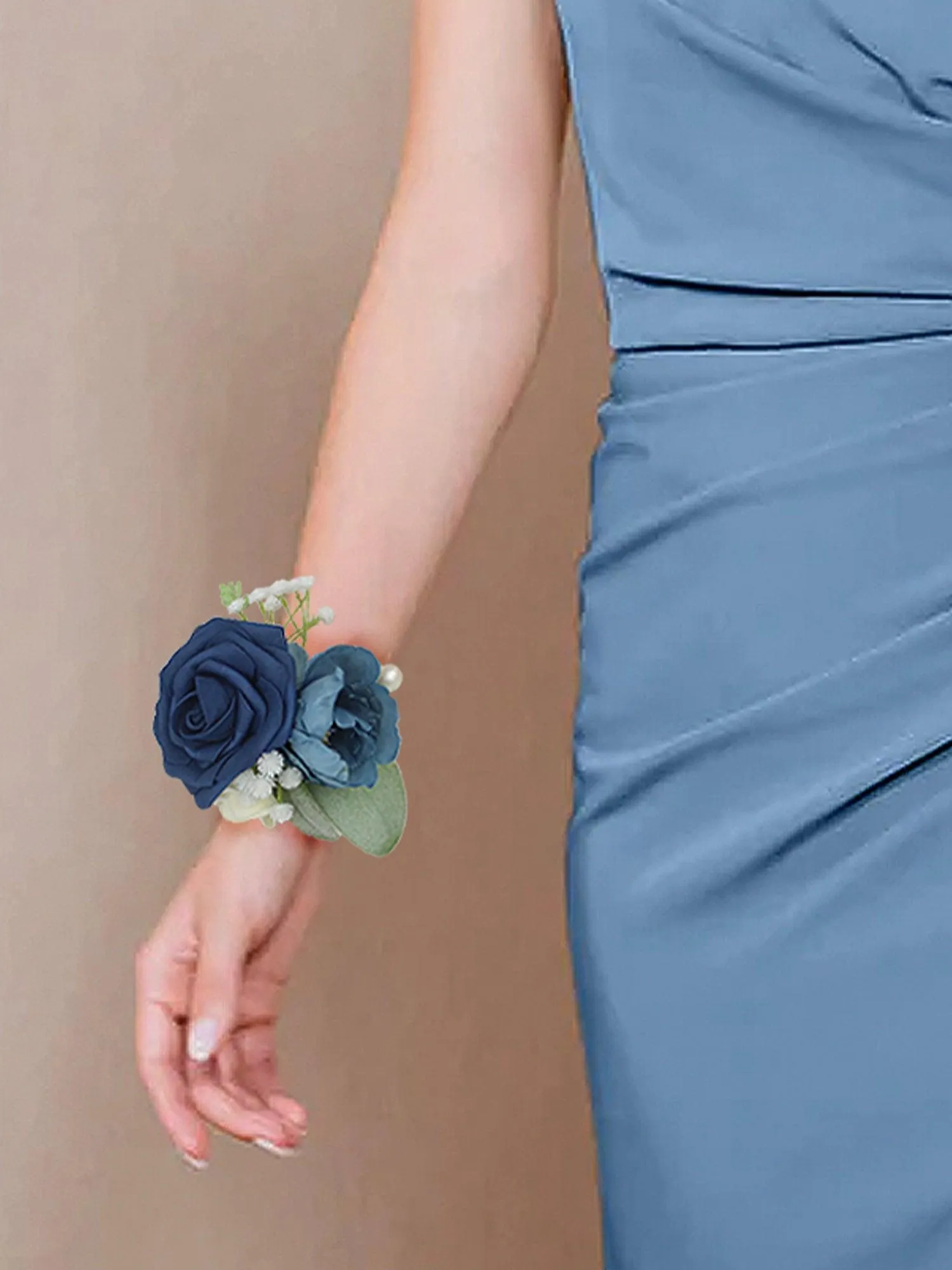 Navy Blue Wrist Corsage