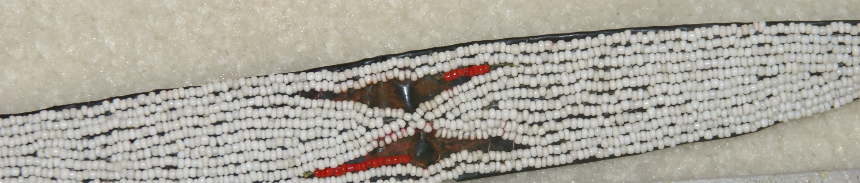 Old Warrior “Big Man” Beaded Forehead Band with Minute Beads (could be worn on neck or arm) from the Panga Tribe: Beautiful Western Highlands collection piece, Papua New Guinea HB1E. Collected in the late 1900’s.