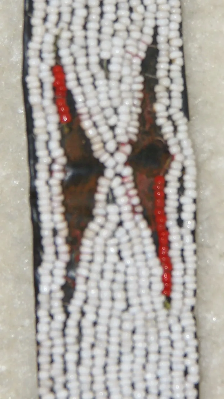 Old Warrior “Big Man” Beaded Forehead Band with Minute Beads (could be worn on neck or arm) from the Panga Tribe: Beautiful Western Highlands collection piece, Papua New Guinea HB1E. Collected in the late 1900’s.