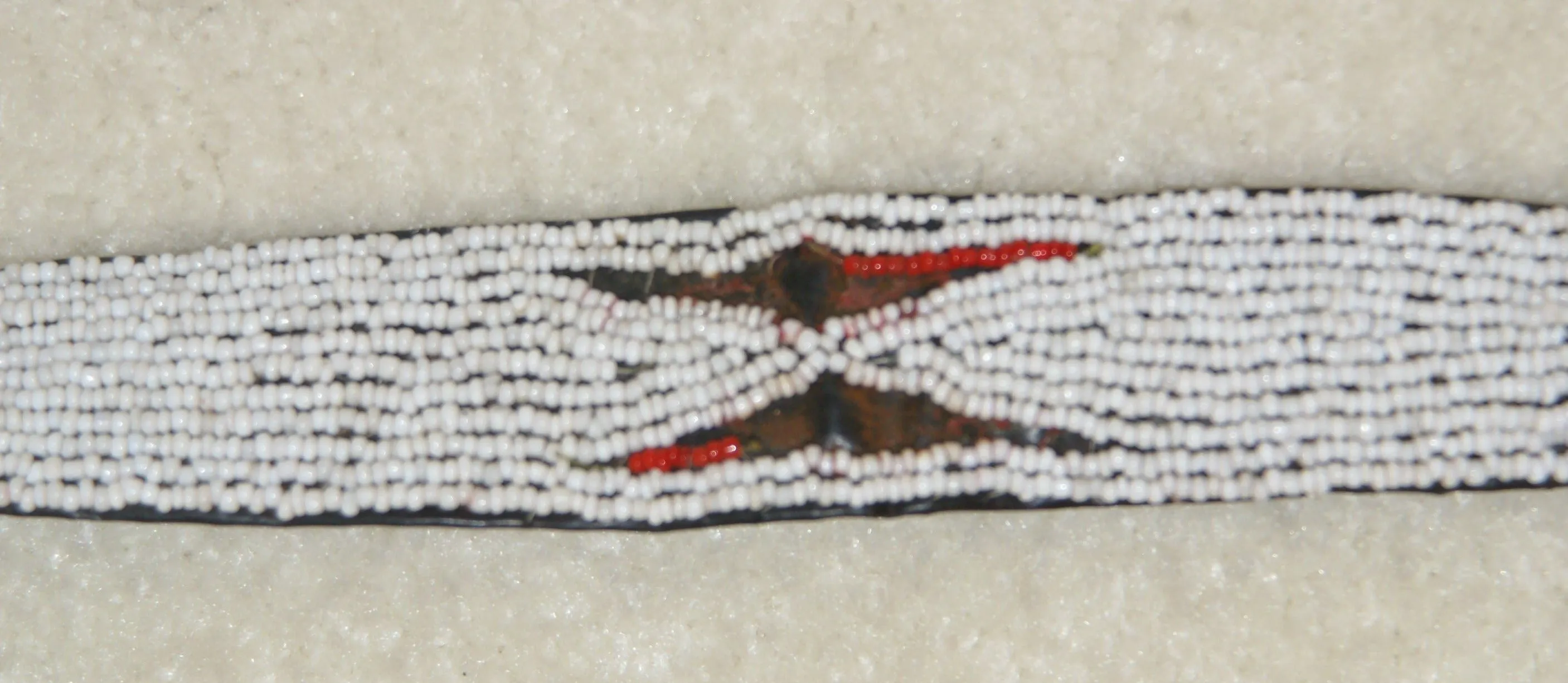 Old Warrior “Big Man” Beaded Forehead Band with Minute Beads (could be worn on neck or arm) from the Panga Tribe: Beautiful Western Highlands collection piece, Papua New Guinea HB1E. Collected in the late 1900’s.