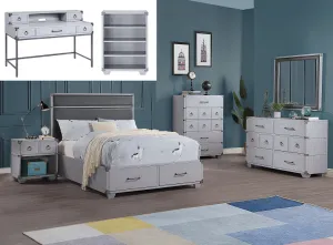 Orchest Gray PU & Gray Full Bed (Storage)