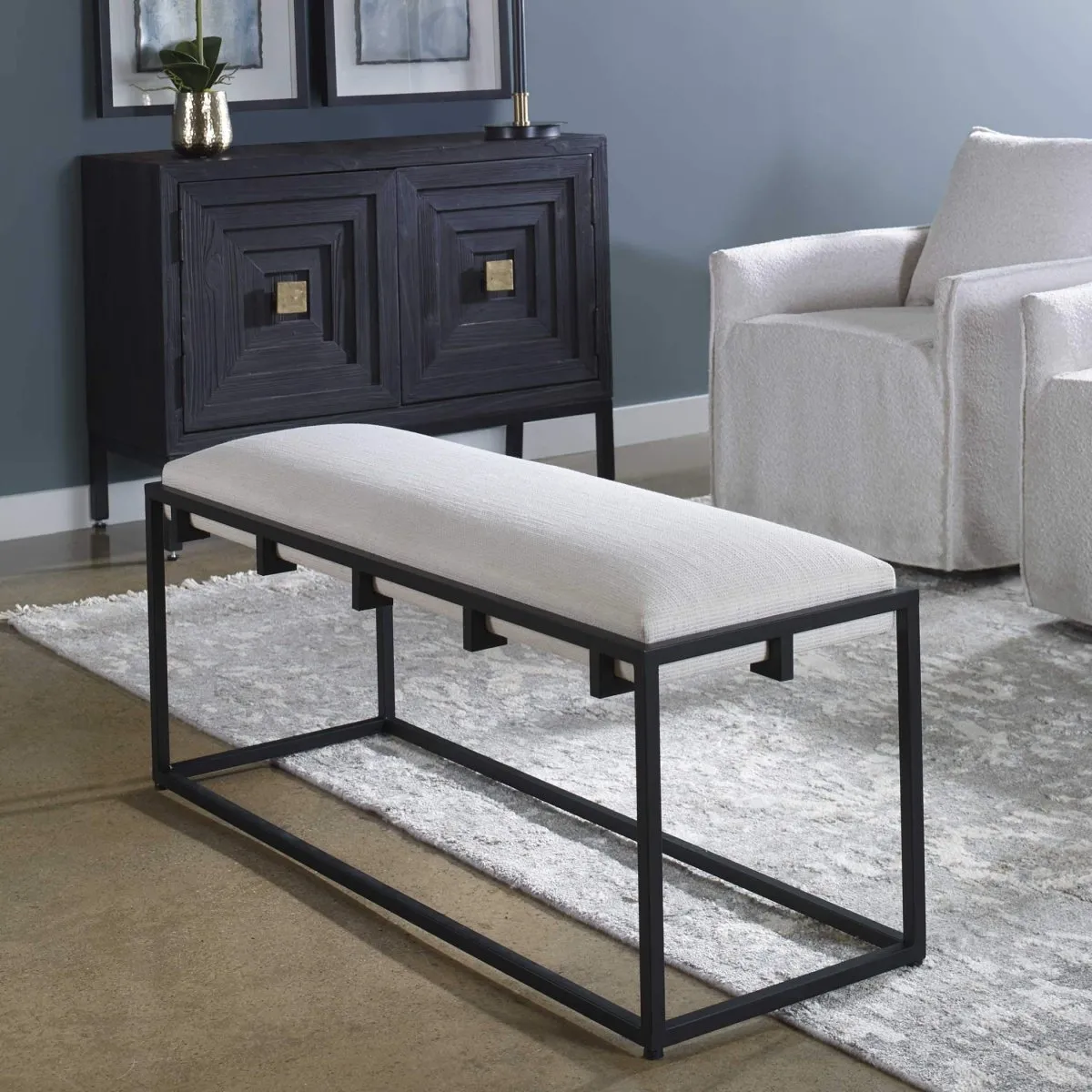 Paradox Iron & Fabric Bench