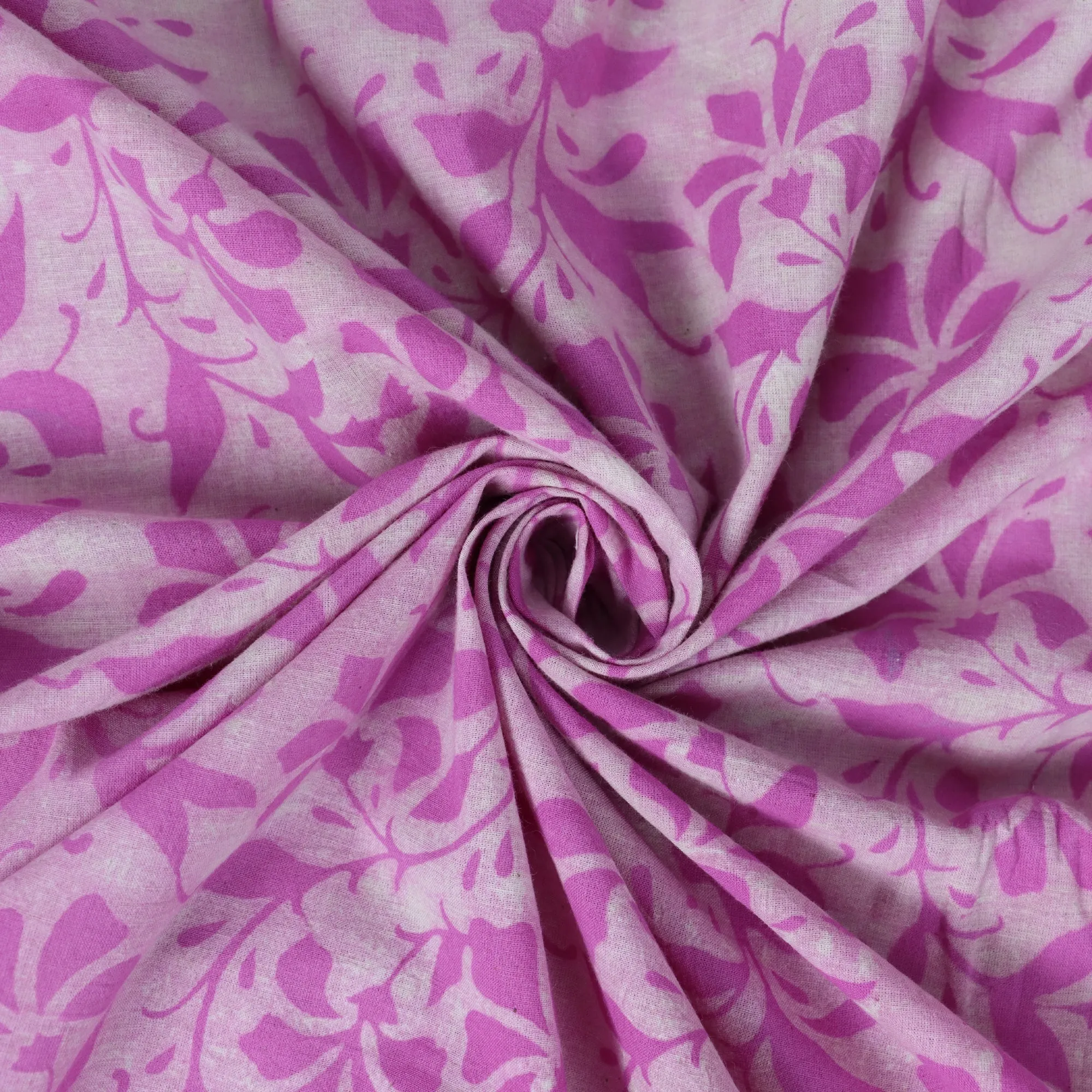 Pink Wooden Block Floral Printed Best Cotton Fabric