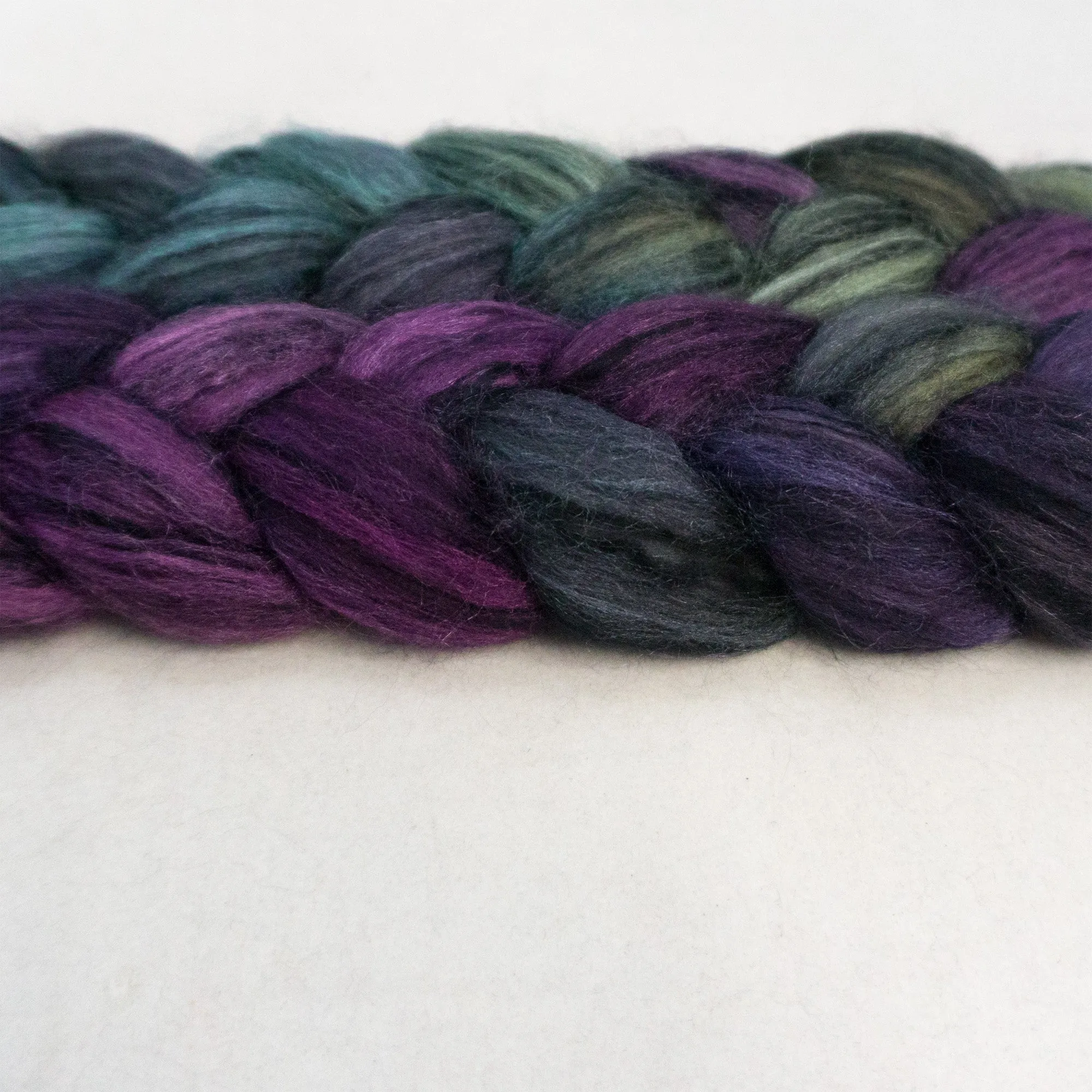 Polwarth Black Bamboo Silk Roving - Emily