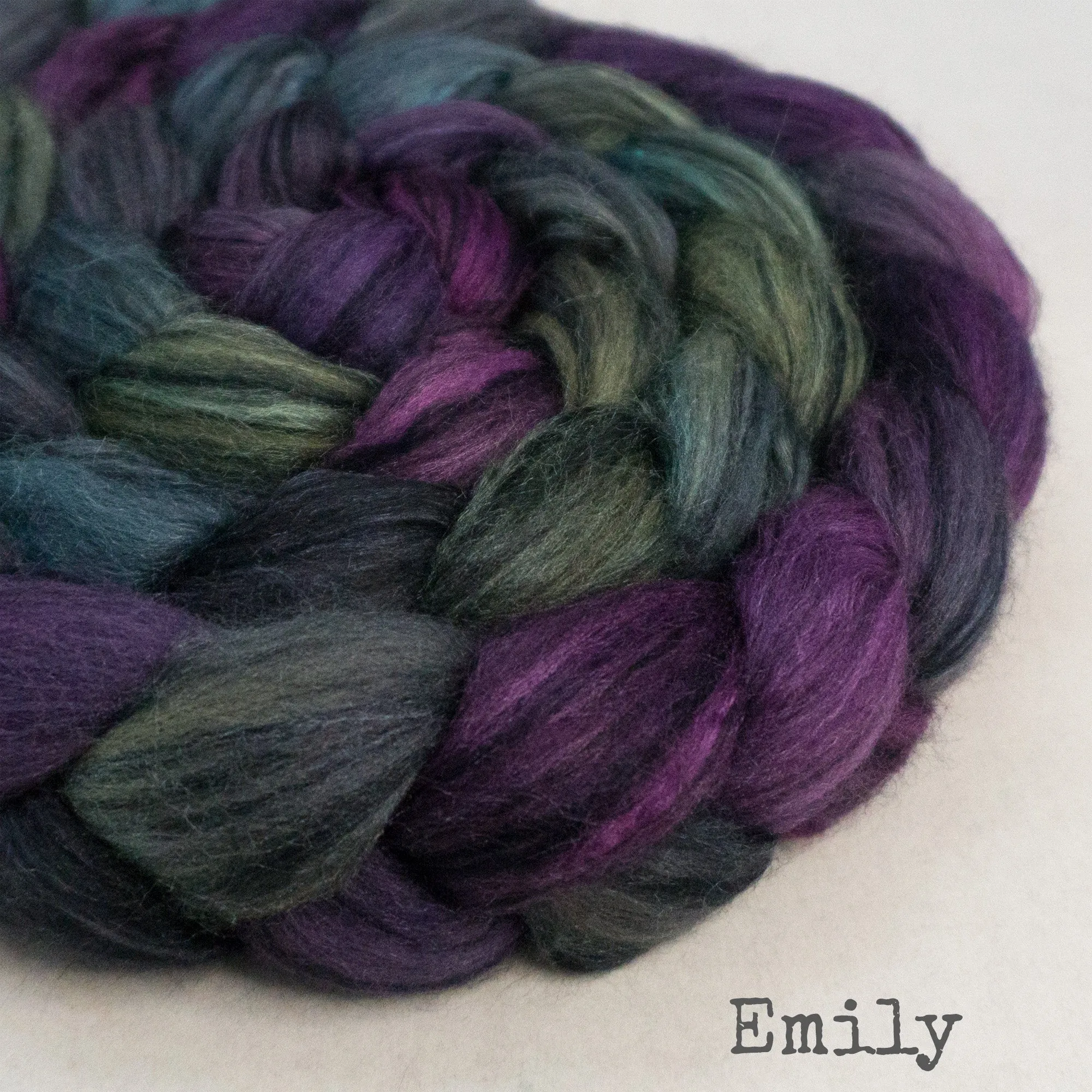 Polwarth Black Bamboo Silk Roving - Emily